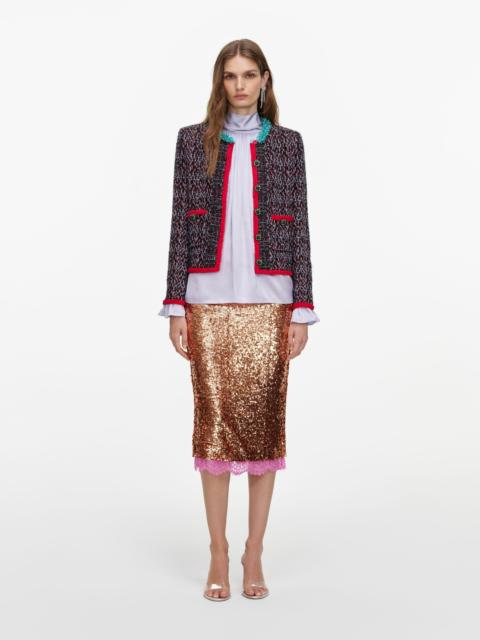 self-portrait Multi Textured Knit Cardigan