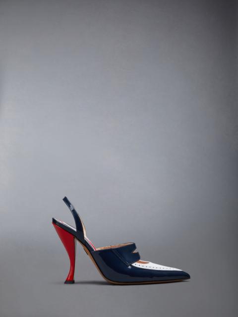 Thom Browne curved-heel 120mm leather pumps