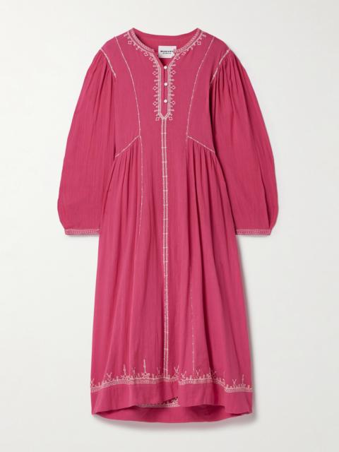 Isabel Marant Étoile Pippa Oversized Embroidered Cotton Midi Dress