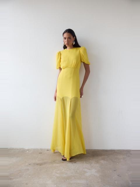 AGUA MAXI DRESS IN YELLOW CRINKLE CHIFFON