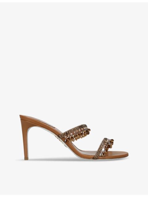 RENE CAOVILLA Chandelier 80 jewel-embellished leather heeled sandals