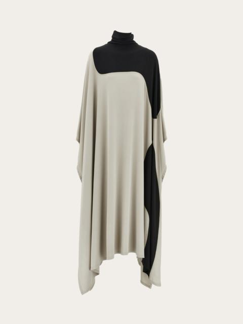 FERRAGAMO High neck kaftan with sash inlay