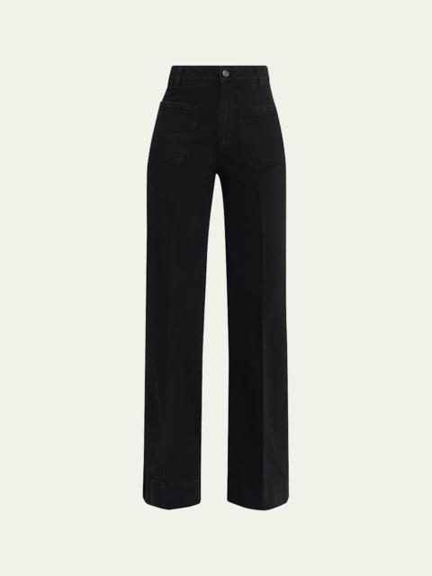 Victoria Beckham Alina Patch-Pocket Straight-Leg Jeans