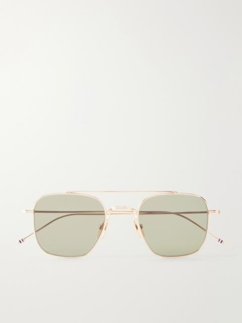 Thom Browne Aviator-Style Titanium Sunglasses Gold