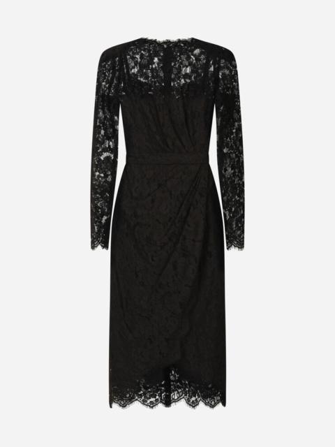 Dolce & Gabbana Galloon lace calf-length wrap dress