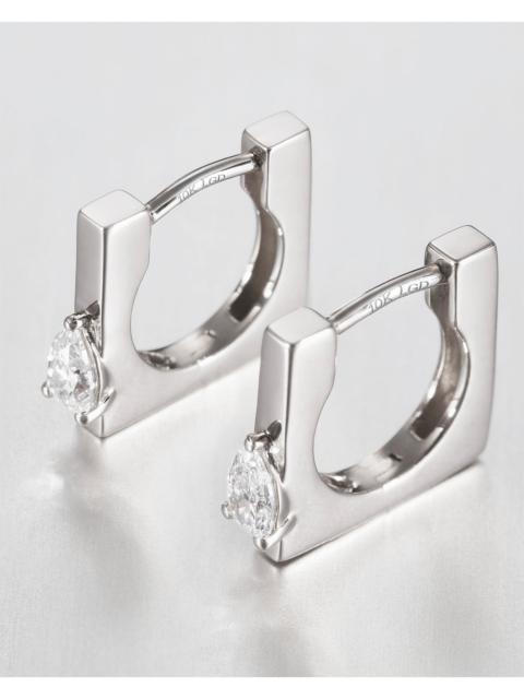 JENNY BIRD 10K Pear Cut Diamond Huggie Earrings