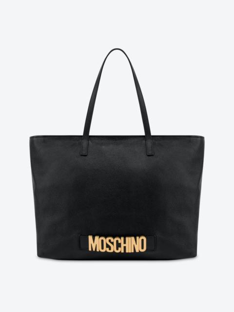 Moschino LETTERING LOGO DEERSKIN SHOPPER