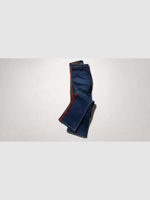 GUCCI Cotton denim pants with Web