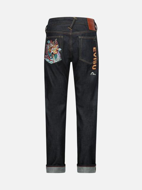 EVISU Fukurokuju Embroidery  Carrot Fit Jeans #2017