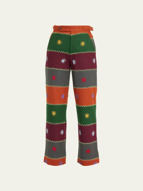 BODE Embroidered Autumn Quilt Trousers