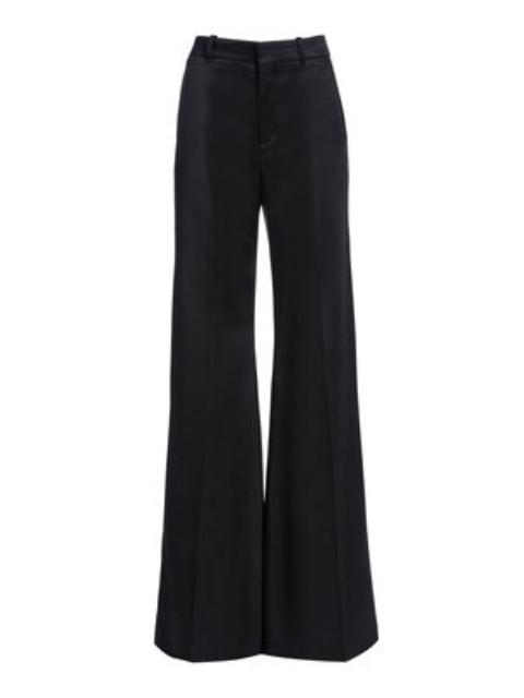 Chloé Wool-Silk Satin Wide-Leg Pants black