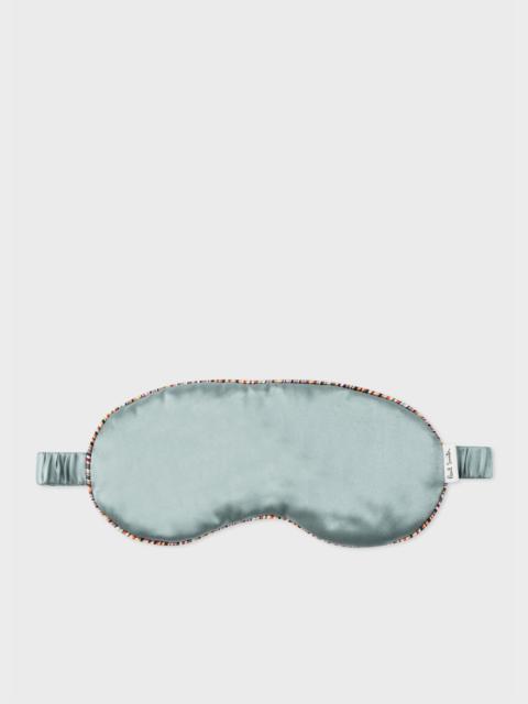 Paul Smith Teal Silk 'Signature Stripe' Eye Mask