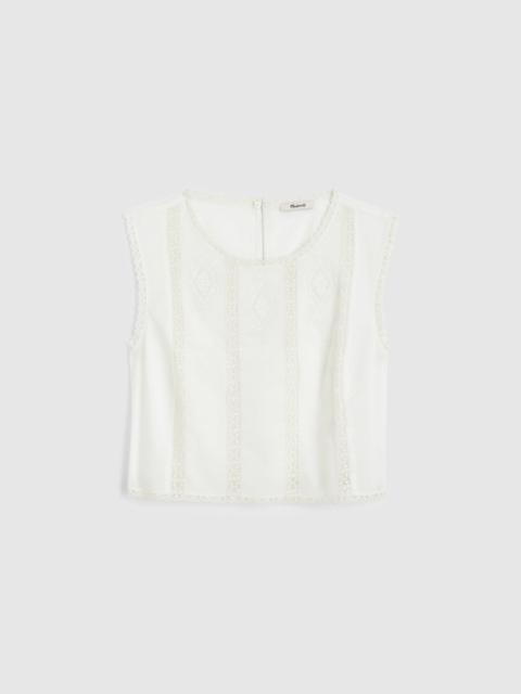 Madewell Embroidered Lace-Insert Top