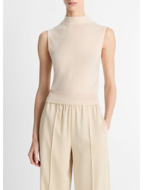 Vince Wool-Blend Sleeveless Mock-Neck Sweater