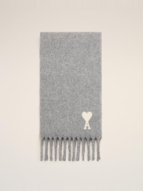 AMI Paris GREY ALPACA SCARF WITH AMI DE COEUR