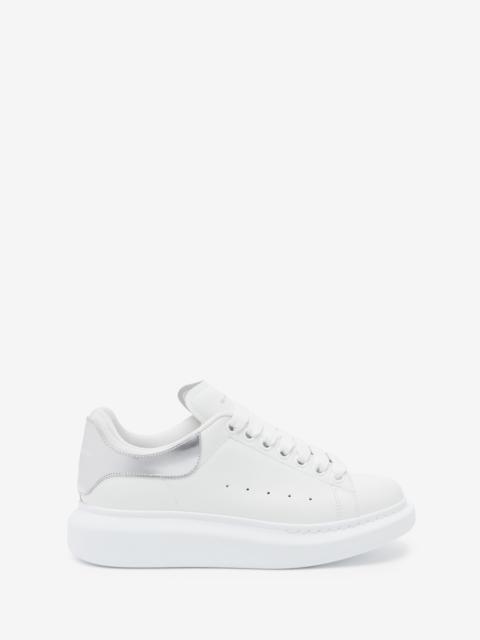Alexander McQueen Women's Oversized Sneaker in White/silver