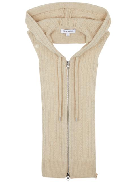 Bunny hooded cable-knit dickey