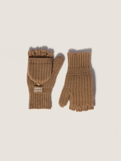 Miu Miu Wool and cashmere fingerless gloves