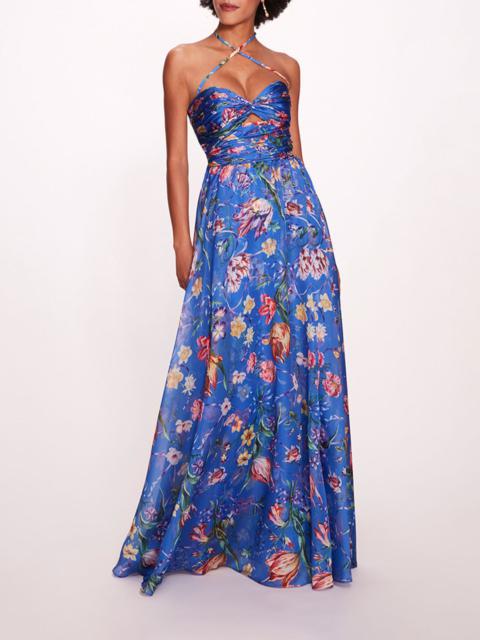 Marchesa RIBBONS CAPE GOWN