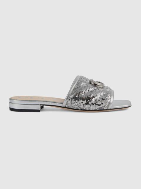 GUCCI Women's sequin slide sandal