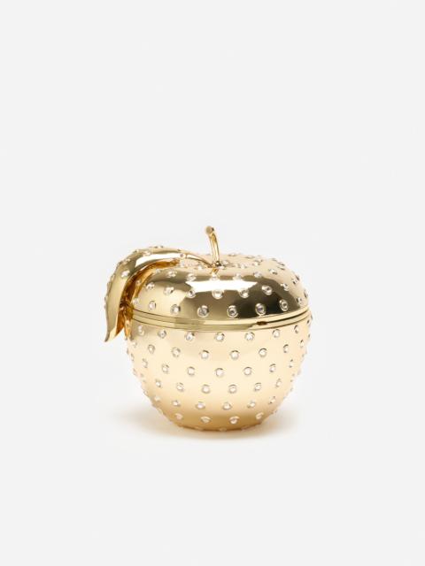 self-portrait Gold Crystal Apple Clutch Bag