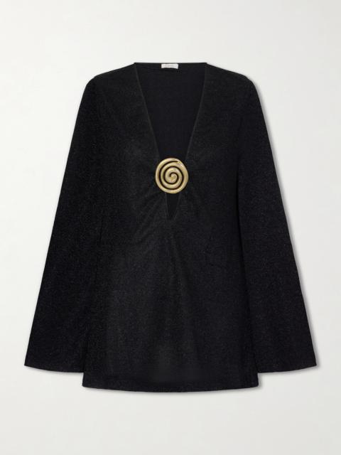 Oséree Lumiere Spiral Embellished Lurex Coverup
