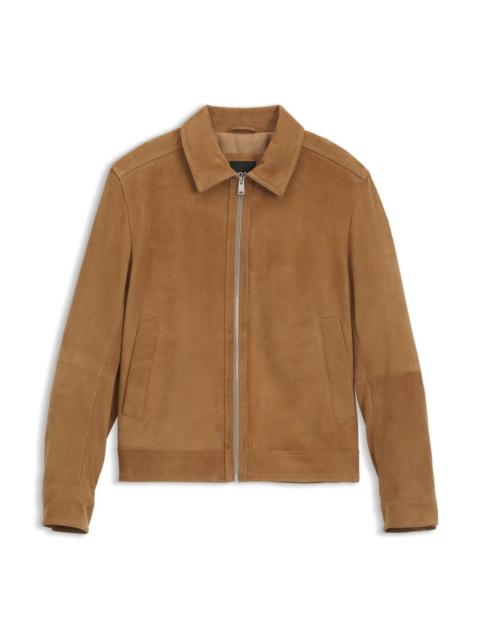 BOSS SUEDE LEATHER JACKET WITH ZIPPER CLOSURE