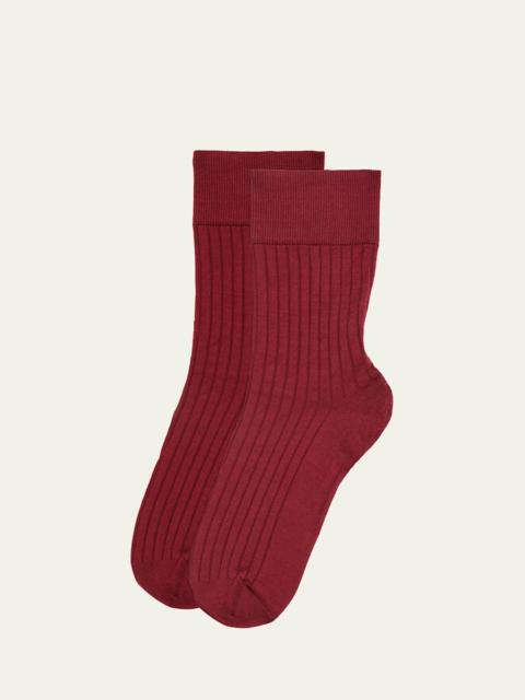 Wolford Luxury Cotton Rib Knit Socks