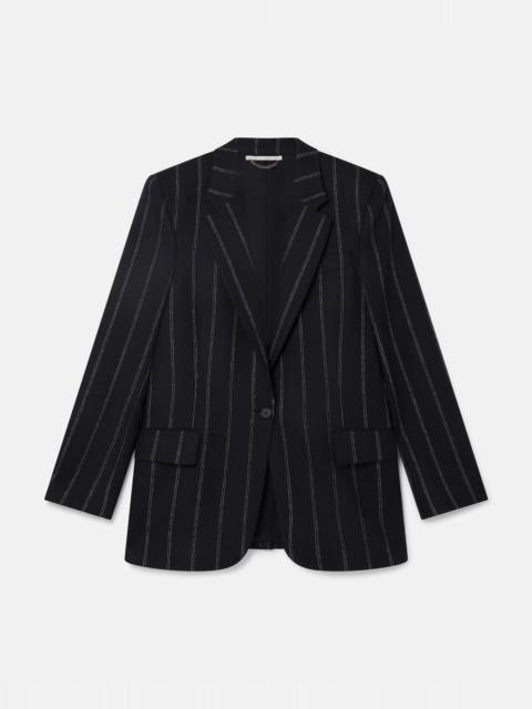 Stella McCartney Pinstripe Wool Single-Breasted Boyfriend Blazer