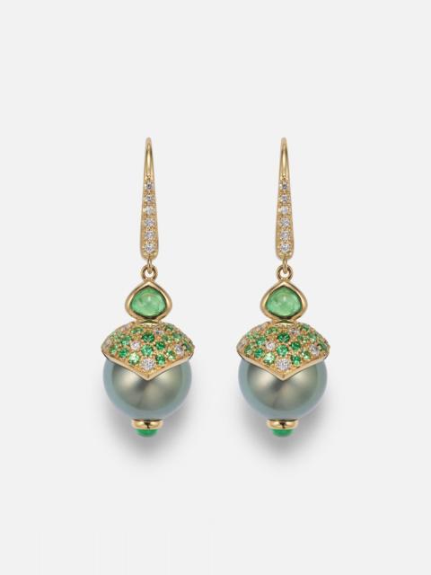 Marina B 18kt gold drop earrings with gemstones