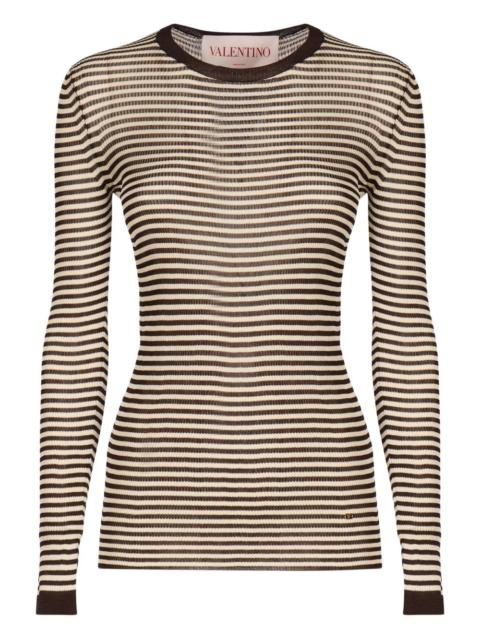 Valentino striped-pattern long-sleeve T-shirt