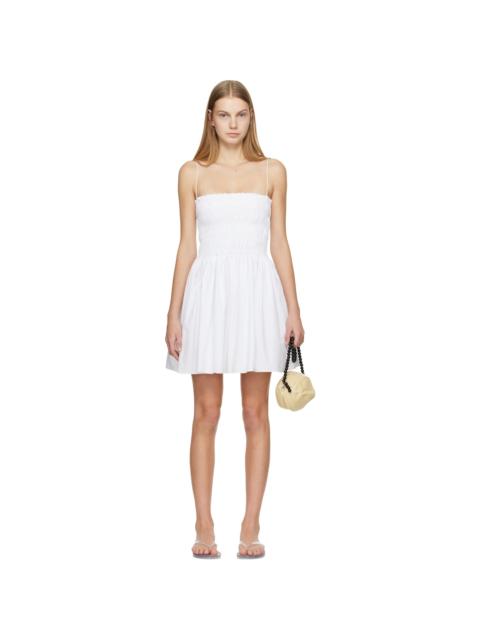 MATTEAU White Shirred Bodice Minidress