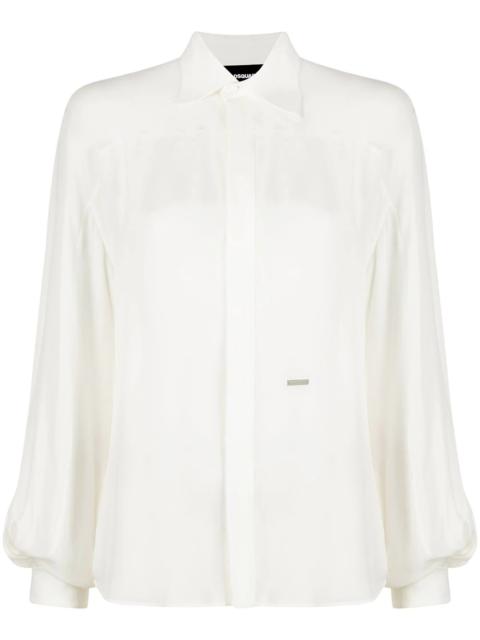 silk button-up shirt