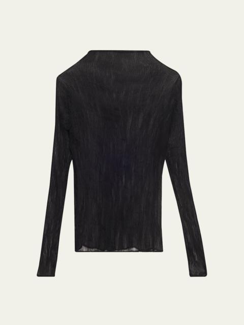 ISSEY MIYAKE Chiffon Twist Long-Sleeve Top