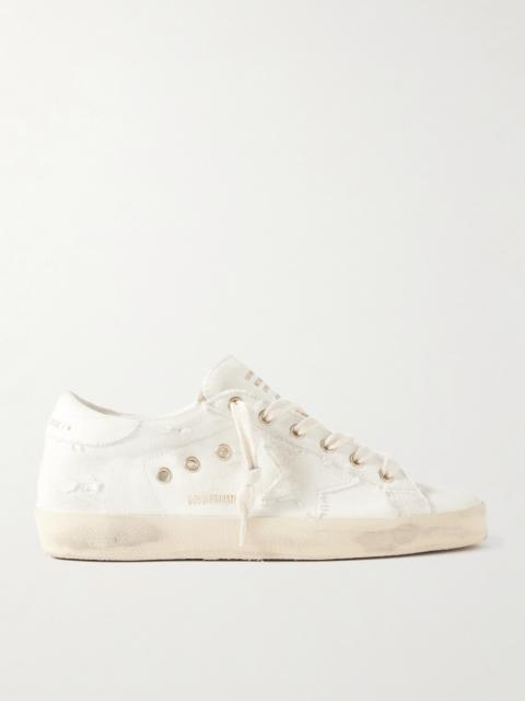 Golden Goose Super-star Distressed Canvas Sneakers