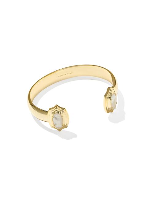 KENDRA SCOTT Elton Stepped Frame Gold Cuff Bracelet
