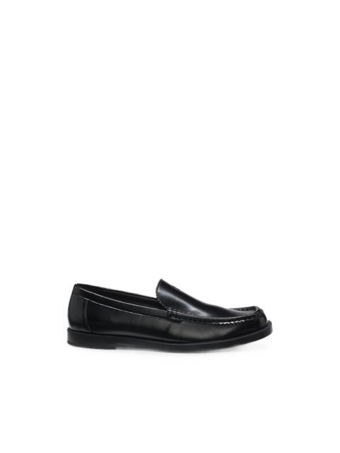 HUGO leather moccasins with stacked logo