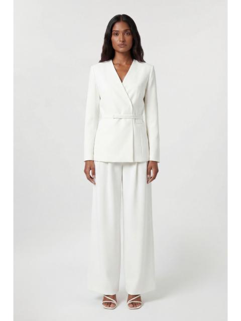 KAREN MILLEN Compact Stretch Viscose Tailored Collarless Blazer