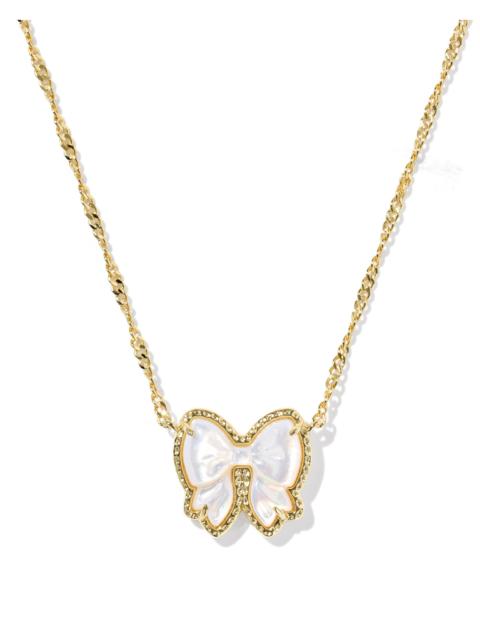KENDRA SCOTT Haley Bow Gold Short Pendant Necklace