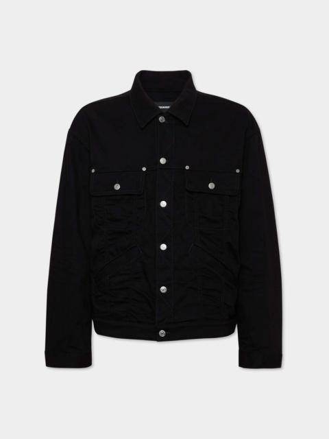 DSQUARED2 ICON NEW GENERATION BLACK OVERSIZED JEAN JACKET