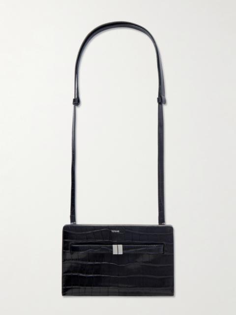 TOTEME Belted Croc-effect Leather Shoulder Bag