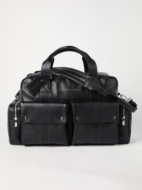 Grained calfskin leisure bag