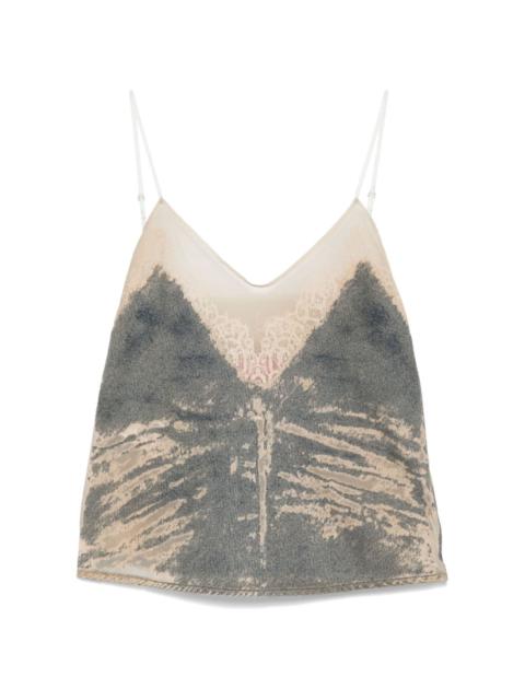 distressed-denim tank top