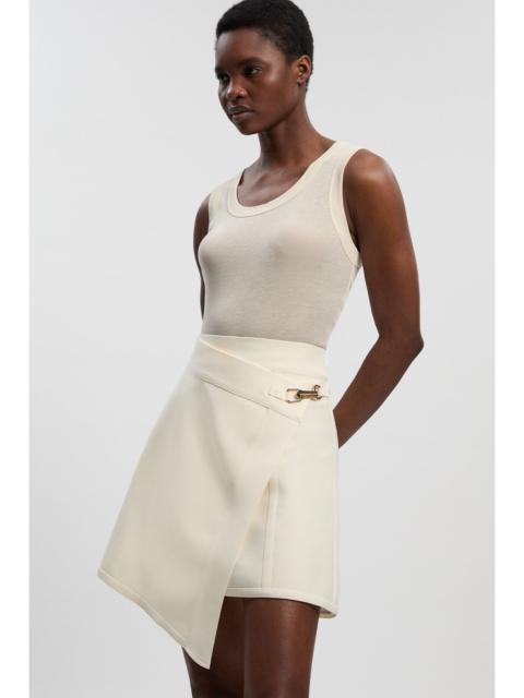 KAREN MILLEN Figure Form Bandage Asymmetric Mini Skirt