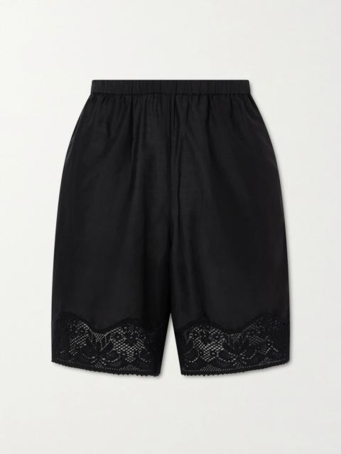 ALIX OF BOHEMIA Tillie Prima cotton and silk blend straight-leg shorts Black