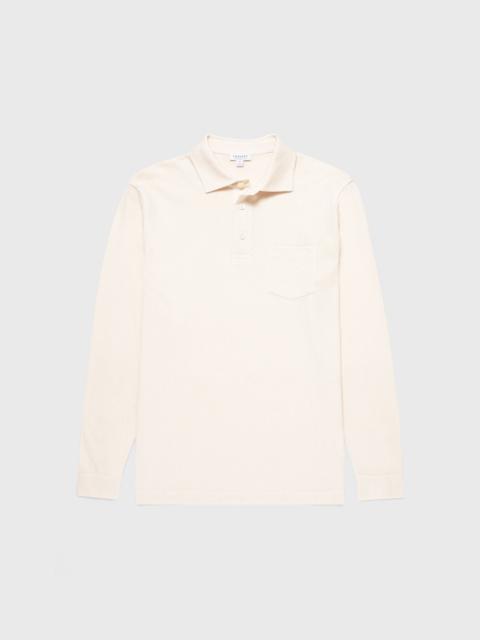 Sunspel x WM Brown Long Sleeve Polo Shirt