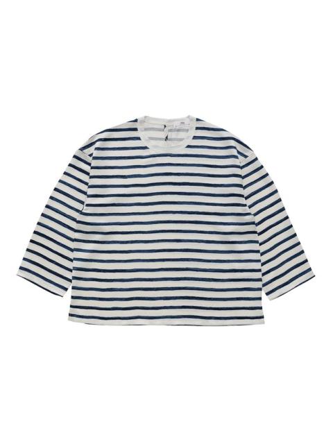 visvim BORDER BLOUSE NAVY