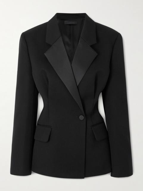Lanvin Double-breasted Satin-trimmed Wool Blazer