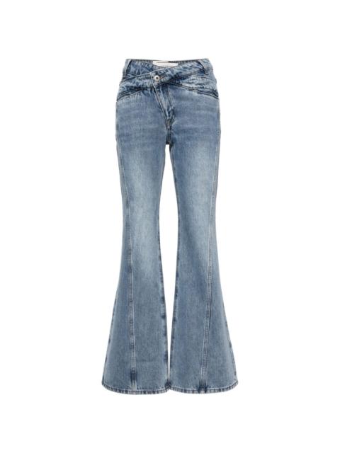 twist-detail flared jeans