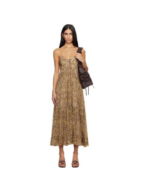 Isabel Marant Étoile Brown & Khaki Sabba Midi Dress